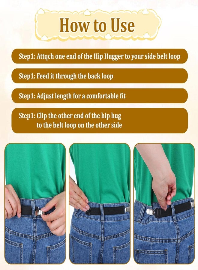 مجموعة Gtziqa المكونة من 6 قطع لتضييق خصر البنطلون، مشابك لتضييق الخصر، مشابك لتضييق الملابس، مشابك لتضييق الظهر، حزام قابل للتعديل، حزام مطاطي لتضييق الخصر، مشابك ملابس متعددة الوظائف للنساء والرجال (أسود) - Image 5